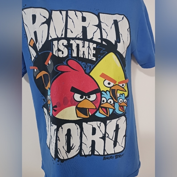Angry Bird short sleeve crew neck pullover graphic tee, size small, color blue - Picture 4 of 6